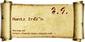 Hantz Irén névjegykártya